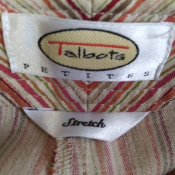 Talbots High Rise Striped Capri Pants | Women’s 6P | Stretchy Cropped - Picture 4 of 6